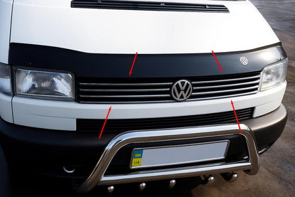 Chrome Grille Covers Straight Hood (8 pcs, Stainless Steel) for Volkswagen T4 Caravelle/Multivan 1990-2003 - image 1