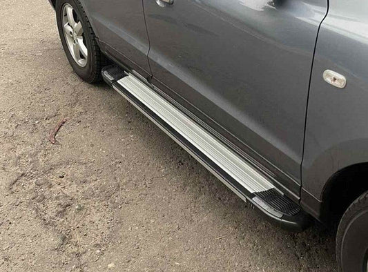Side pad Rainbow (2 pcs., Aluminum) for Hyundai Santa Fe 1 2000-2006 - Reelken Auto