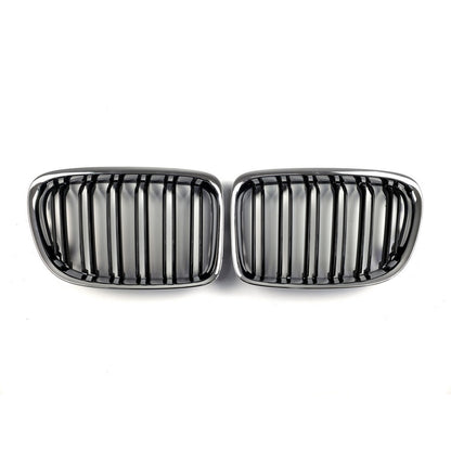 Kidneys M-Look (Gloss Black with Chrome Trim) for BMW X1 E84 2009-2015 - image 2