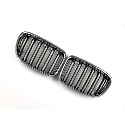 Kidneys M-Look (Gloss Black with Chrome Trim) for BMW X1 E84 2009-2015 - image 3