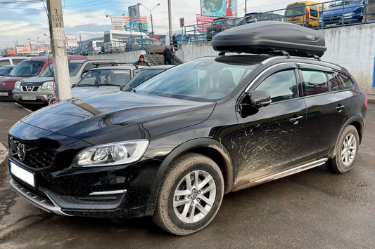 Window visors with chrome trim (4 pcs, HIC) for Volvo V60 2011-2018 - image 1