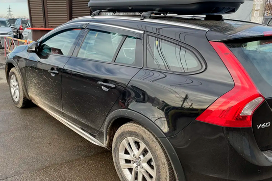 Window visors with chrome trim (4 pcs, HIC) for Volvo V60 2011-2018 - image 2