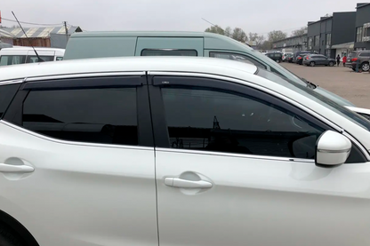 Window deflectors with chrome trim (4 pcs, HIC) for Nissan Qashqai 2014-2021 - image 7