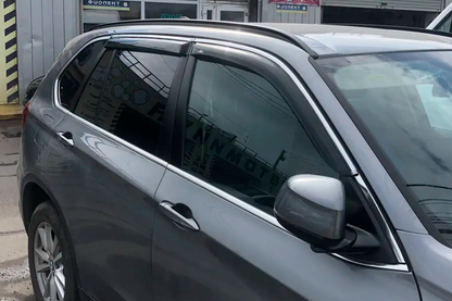 Window deflectors with chrome trim (4 pcs, HIC) for Nissan Qashqai 2014-2021 - image 9