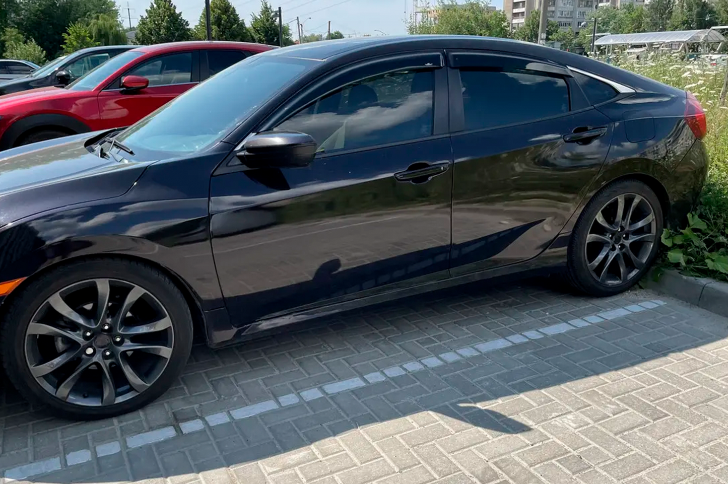 Window Deflectors (4 pcs, HIC) for Honda Civic Sedan X 2016-2021 - image 1