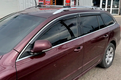 Window deflectors with chrome trim SW (4 pcs, HIC) for Skoda Superb 2009-2015 - image 2