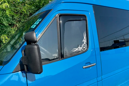 In-channel window deflectors (2 pcs, HIC) for Mercedes Sprinter W901/902/903/904/905 1995-2006 - image 1