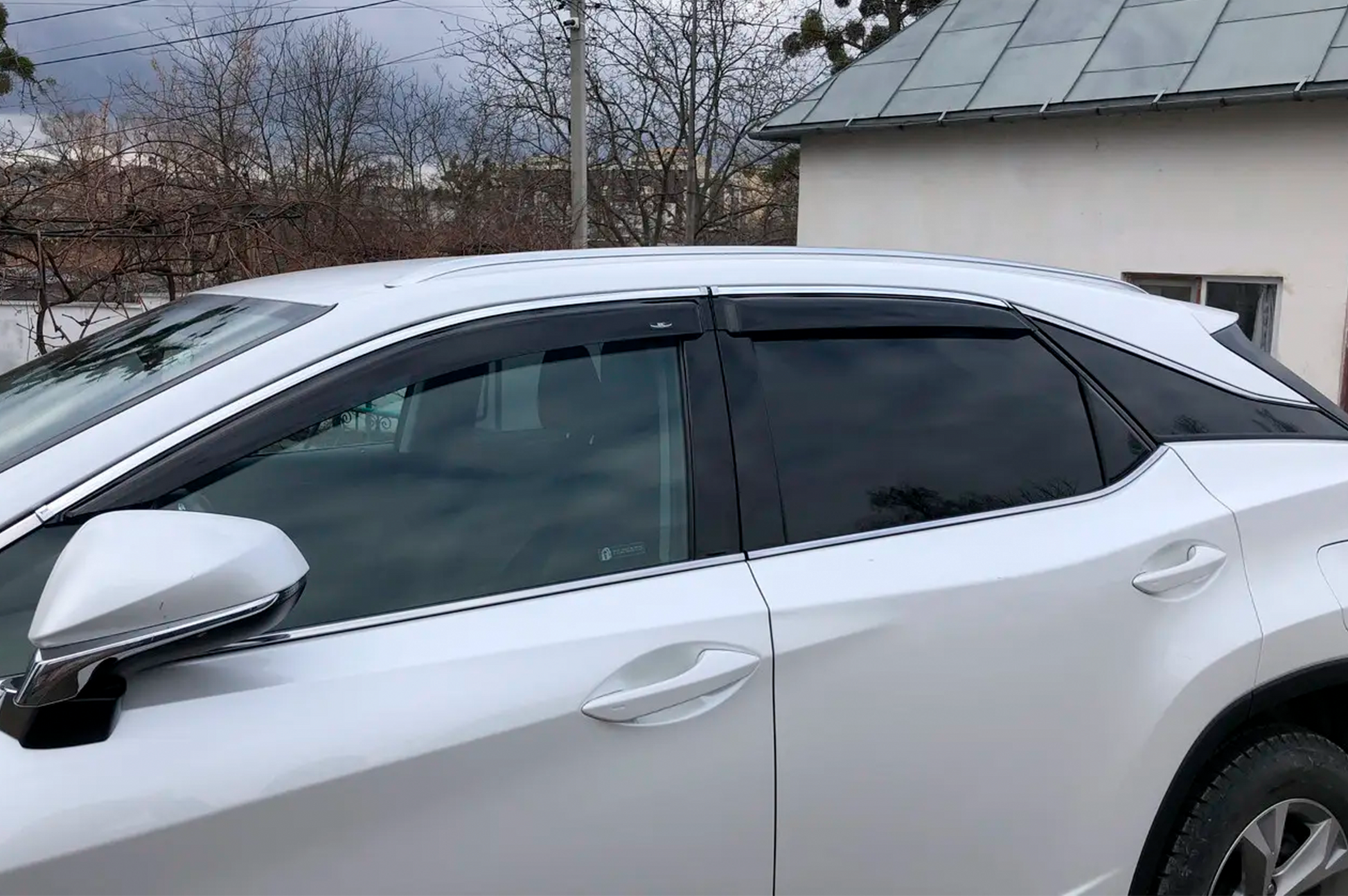 Window Deflectors with Chrome Trim Short (4 pcs, HIC) for Lexus RX 2016-2022 - image 2