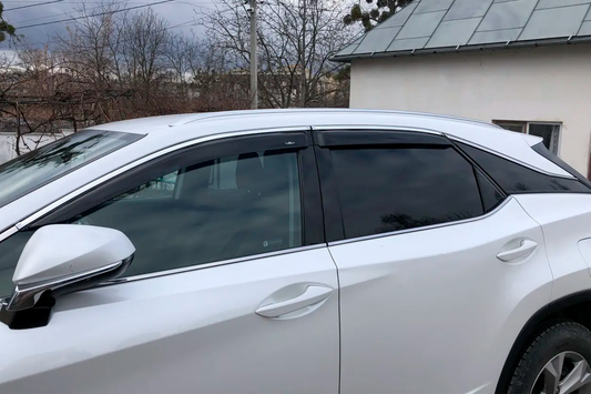 Window Deflectors with Chrome Trim Short (4 pcs, HIC) for Lexus RX 2016-2022 - image 2