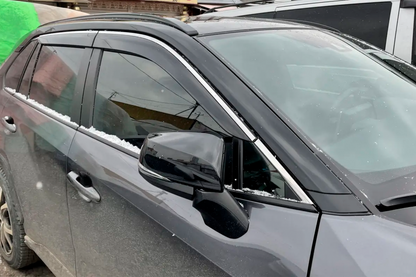 Window deflectors with chrome trim (4 pcs, HIC) for Toyota Rav 4 2019- - image 1