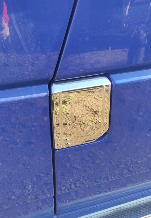 Overlay on the tank without logo (OmsaLine, stainless steel) for Volkswagen T4 Transporter - Reelken Auto
