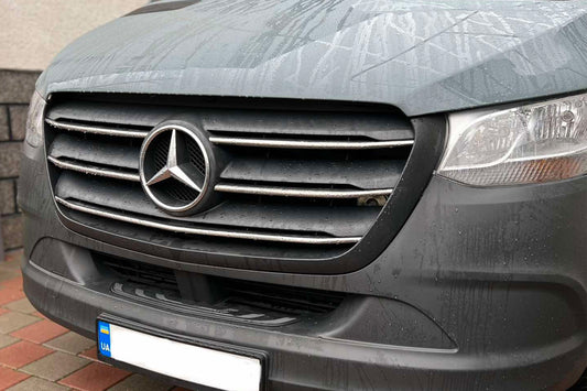 Chrome Grille Covers (5 pcs, Stainless Steel) for Mercedes Sprinter W907/W910 2018- - image 1