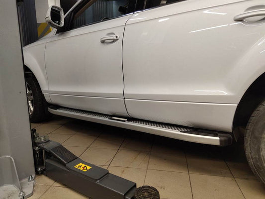 Lateral platforms Mevsim Gray (2 pieces, aluminum) for Audi Q7 2005-2015 - Reelken Auto