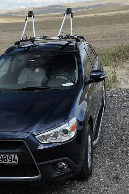 Side sills Tayga Grey (2 pieces, aluminum) for Mitsubishi Outlander 2006-2012 - Reelken Auto