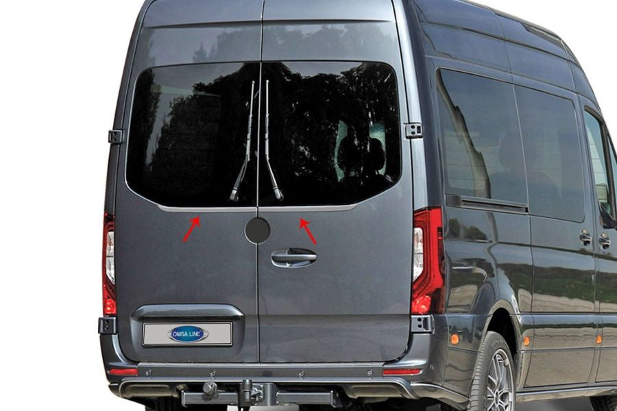 Edge of the rear glass (2 pcs., stainless steel) for Mercedes Sprinter W907/W910 2018↗ - image 1