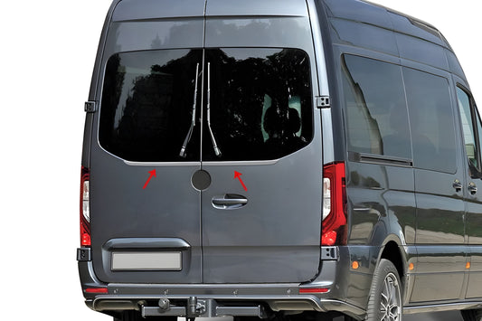 Rear window trim (2 pcs, stainless steel) for Mercedes Sprinter W907/W910 2018- - image 1
