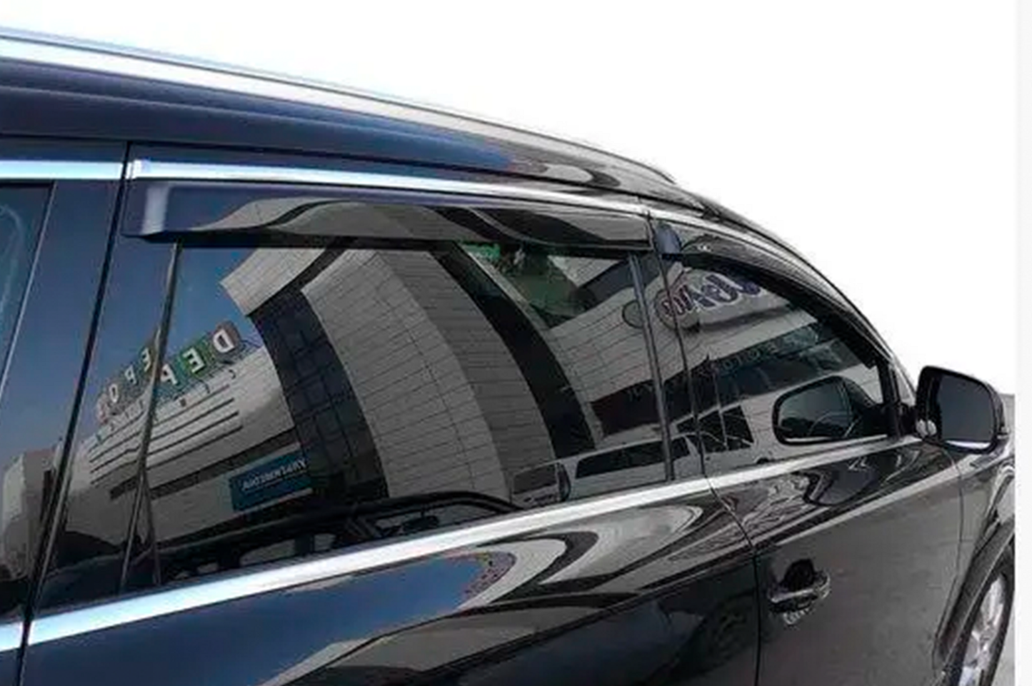 Window deflectors with chrome trim (4 pcs, HIC) for Audi Q7 2005-2015 - image 7