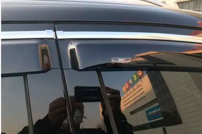 Window deflectors with chrome trim (4 pcs, HIC) for Audi Q7 2005-2015 - image 8