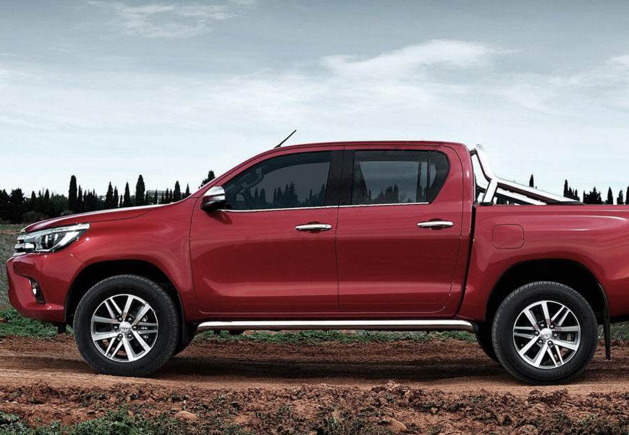 Window edging (4 pcs., stainless steel) for Toyota Hilux 2015↗ - Reelken Auto