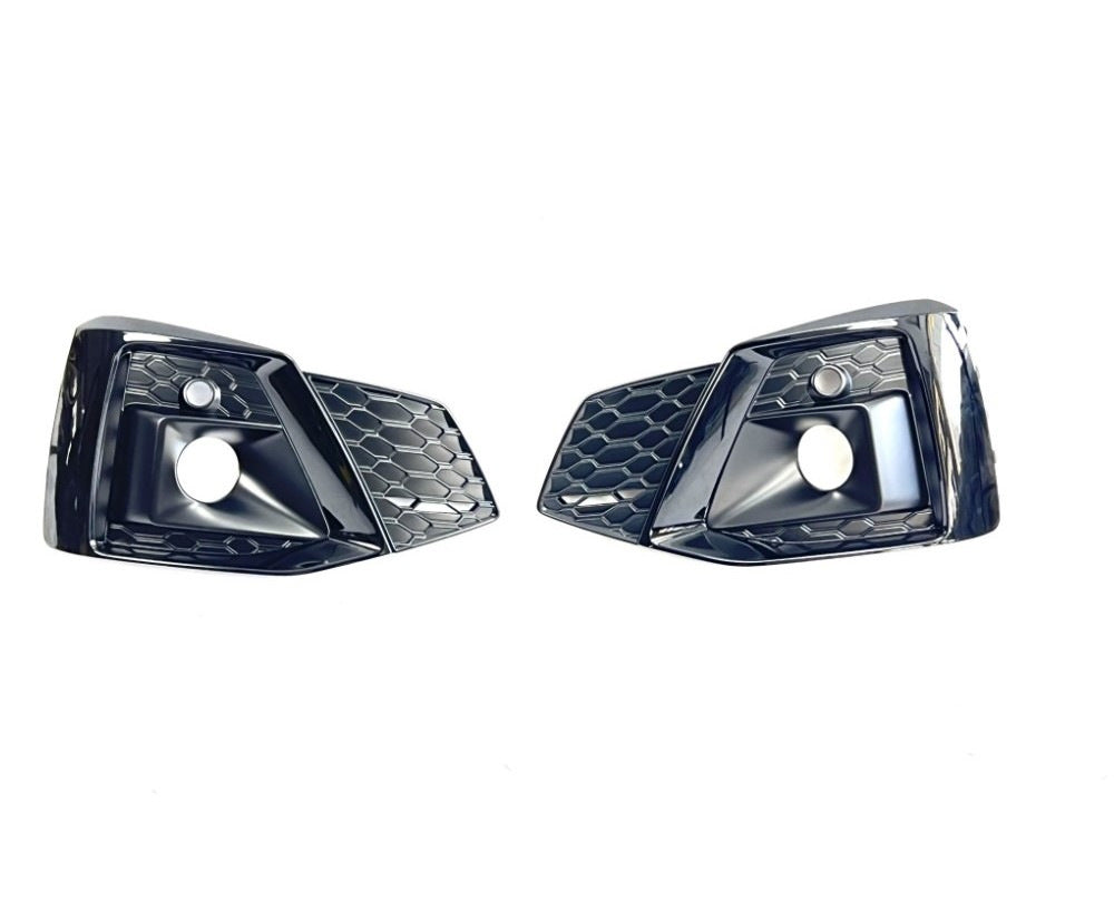 Fog Light Grilles with Fog Lamp RS-Style (2020-2025, 2 pcs, Black) for Audi A5 2016-2025 - image 2