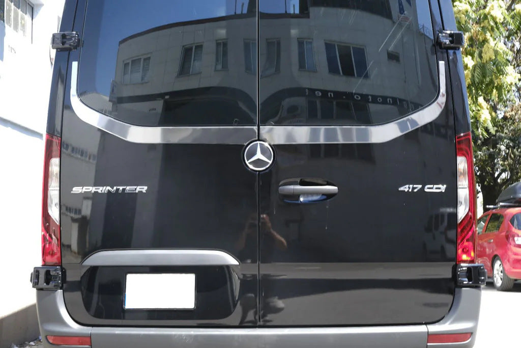 Rear Window Trim V-2 Carmos (2 pcs, Stainless Steel) for Mercedes Sprinter W907/W910 2018- - image 1
