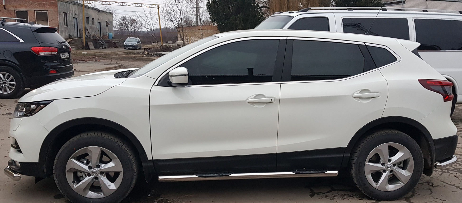 Side Bars (2017-2021, 2 pcs, Stainless Steel) for Nissan Qashqai 2014-2021 - image 4