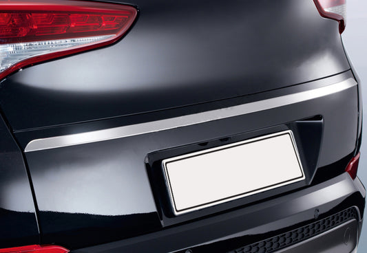 Edge above the number (2015-2018, upper, narrow, stainless steel) for Hyundai Tucson TL 2016-2021 - image 1
