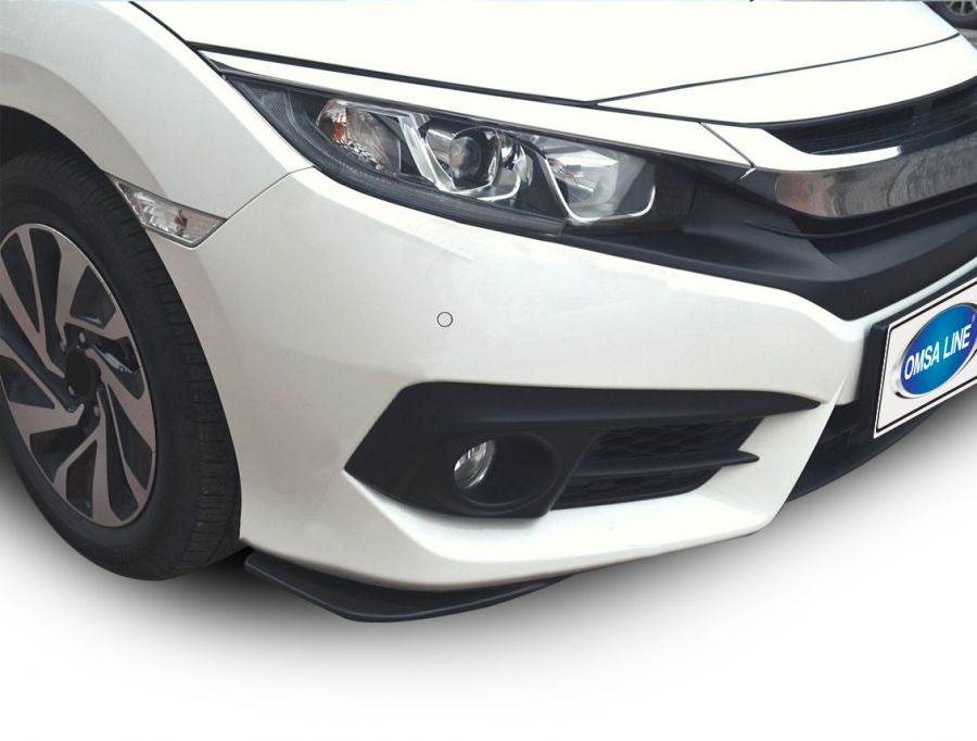 Flap pads on the front bumper (2 pcs, black) for Honda Civic Sedan X 2016-2021 - Reelken Auto