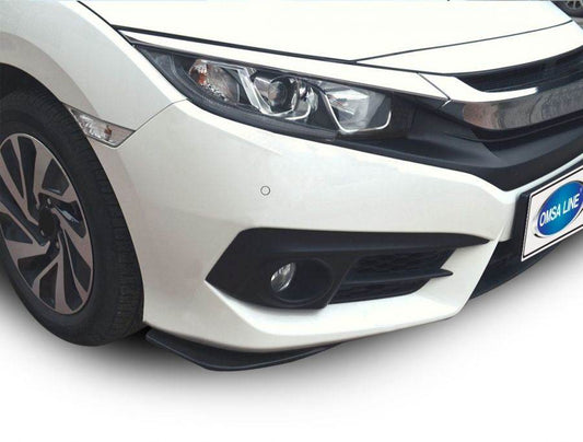 Flap pads on the front bumper (2 pcs, black) for Honda Civic Sedan X 2016-2021 - Reelken Auto