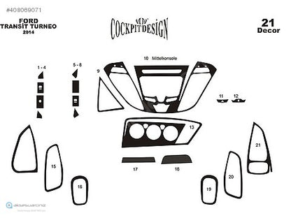 Dashboard Trim Covers for Ford Custom 2013-2022 - image 3