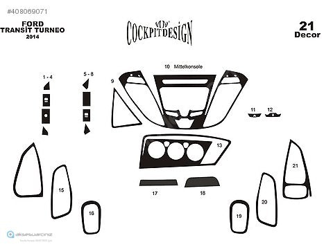 Dashboard Trim Covers for Ford Custom 2013-2022 - image 3