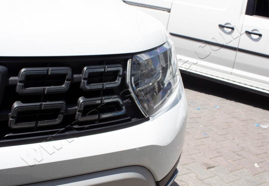 Lining on the grille (2 PCs, stainless steel) for Dacia Duster 2018-2024 - Reelken Auto