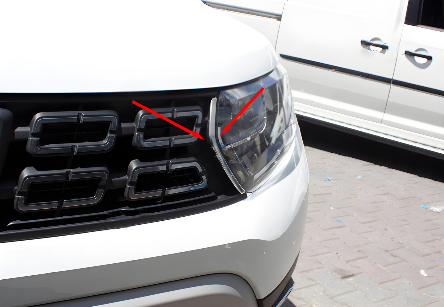 Chrome Grille Covers (2 pcs, Stainless Steel) for Dacia Duster 2018-2024 - image 1