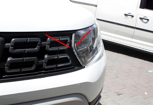 Chrome Grille Covers (2 pcs, Stainless Steel) for Dacia Duster 2018-2024 - image 1