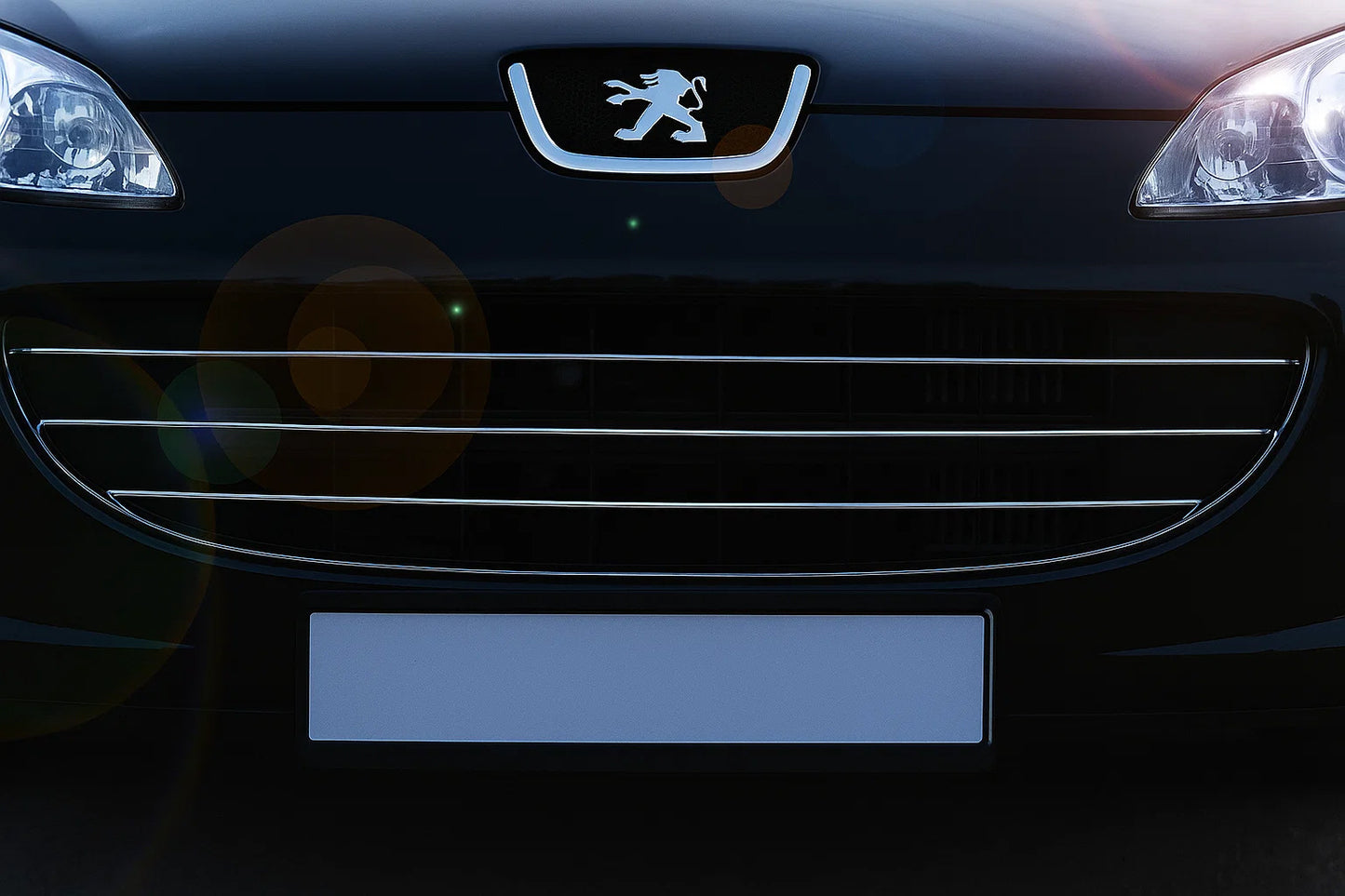 Chrome Grille Covers (3 pcs, Stainless Steel) for Peugeot 407 2004-2011 - image 1