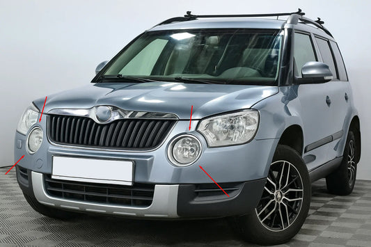 Chrome Fog Light Covers (2009-2013, 2 pcs, Stainless Steel) for Skoda Yeti 2009-2017 - image 1