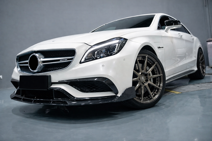 Front Bumper Lip V2 Add-on (for CLS63 AMG SD 2015-2018, Carbon) for Mercedes CLS C218 2011-2018 - image 1