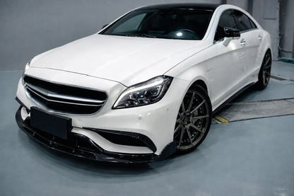Front Bumper Lip V2 Add-on (for CLS63 AMG SD 2015-2018, Carbon) for Mercedes CLS C218 2011-2018 - image 3