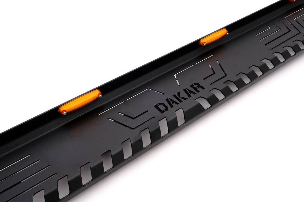 Side sills Dakar V1 with LED (2 pcs., metal) for Isuzu D-Max 2019↗ - Reelken Auto