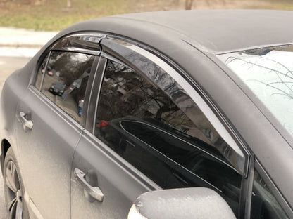 Window Deflectors (4 pcs, Sunplex Sport) for Honda Civic Sedan VIII 2006-2011 - image 1