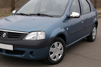 Upper Mirror Covers (2 pcs, Stainless Steel) for Renault Logan I 2005-2008 - image 1