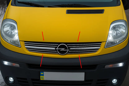 Grille Covers 2001-2007 (8 pcs, Stainless Steel) for Opel Vivaro 2001-2015 - image 1