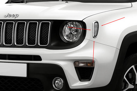 Chrome Covers for Turn Signal Repeaters (2 pcs Stainless Steel) for Jeep Renegade 2014- - image 1