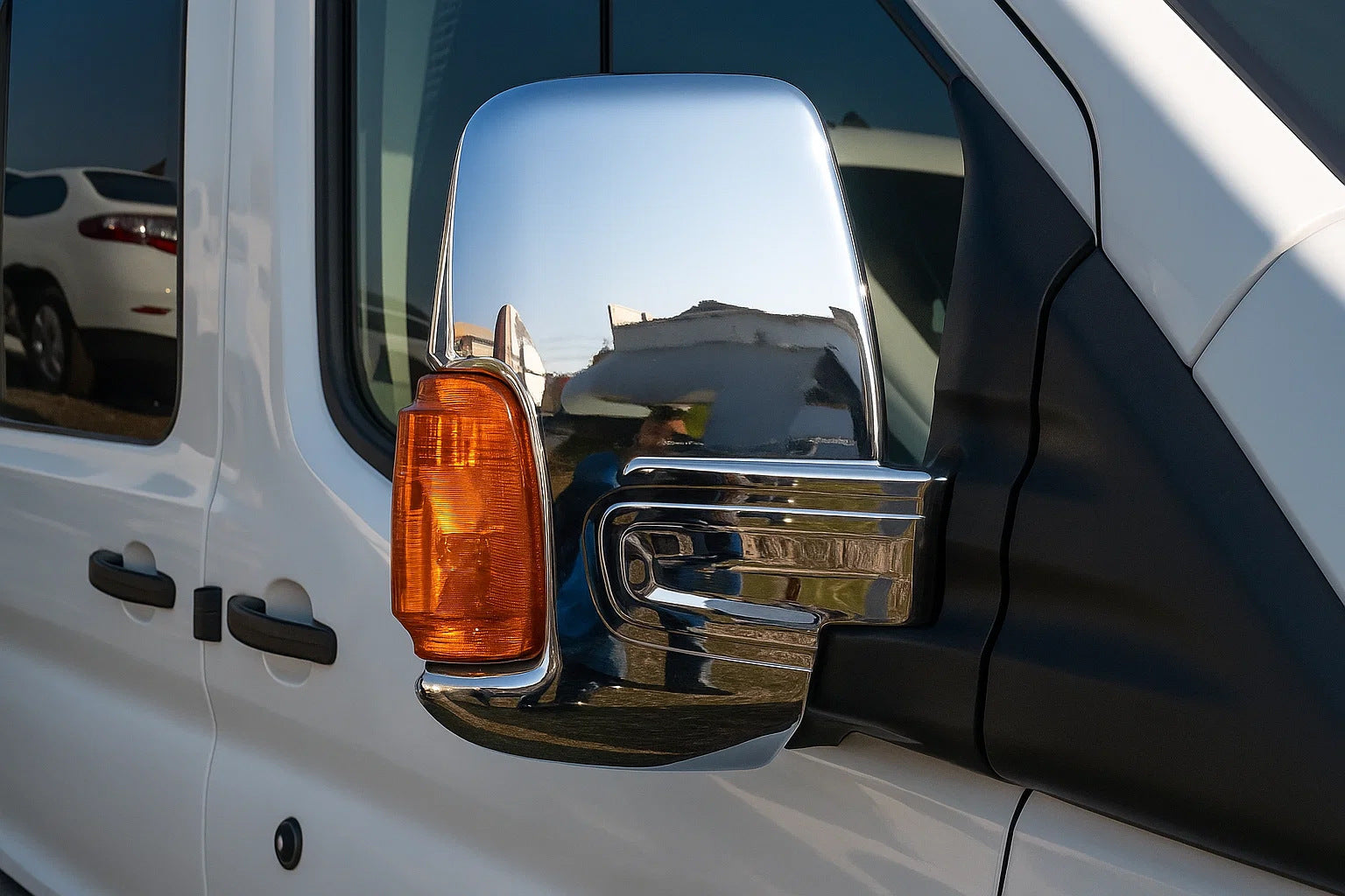 Mirror Covers (2 pcs, Chrome) for Ford Transit 2014- - image 1