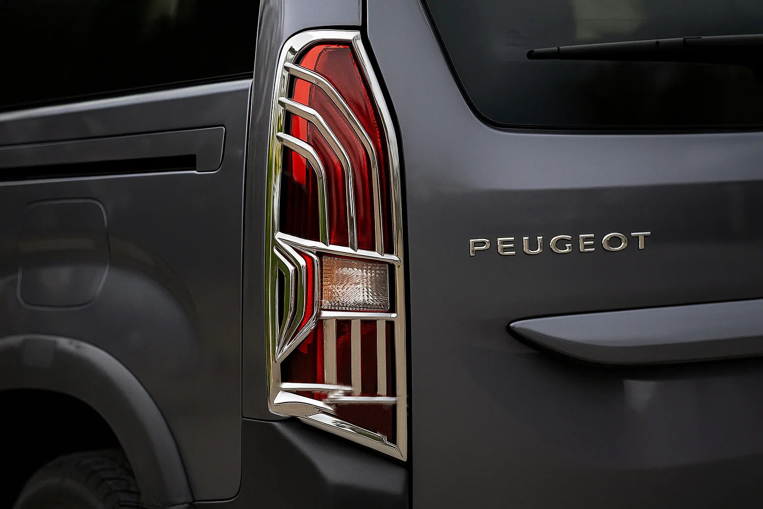 Chrome Tail Light Covers (2 pcs, ABS) for Peugeot Partner/Rifter 2019- - image 1