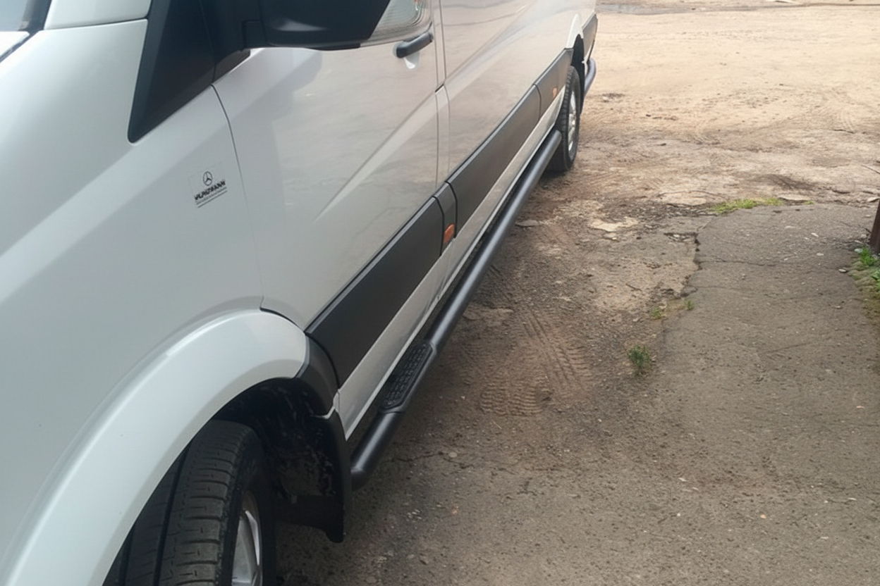 Side Bars Black (2 pcs, Stainless Steel) for Mercedes Sprinter W906 2006-2018 - image 1