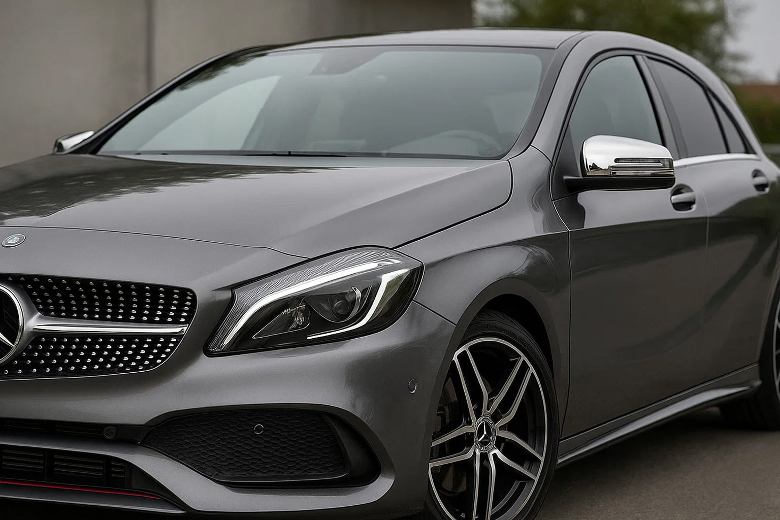 Mirror Covers (2 pcs, Stainless Steel) for Mercedes A-сlass W176 2012-2018 - image 1