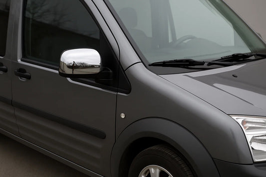 Mirror Covers Version No.2 (2 pcs, Stainless Steel) for Ford Connect 2010-2013 - image 1