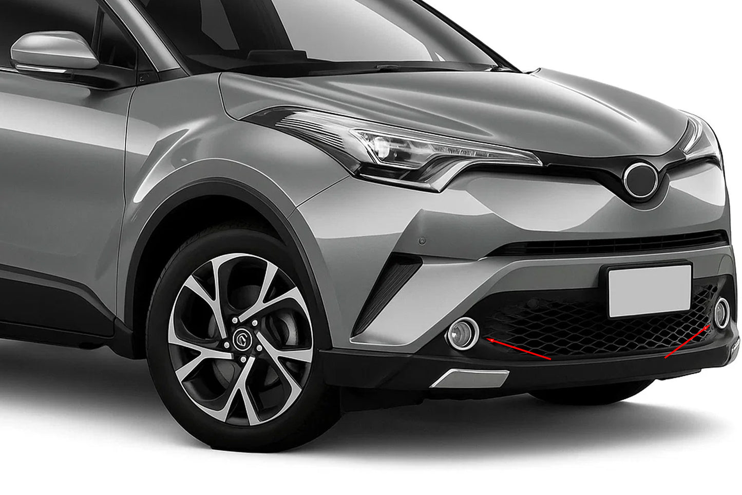 Fog light covers (2 pcs, stainless steel) for Toyota C-HR 2016-2023 - image 1