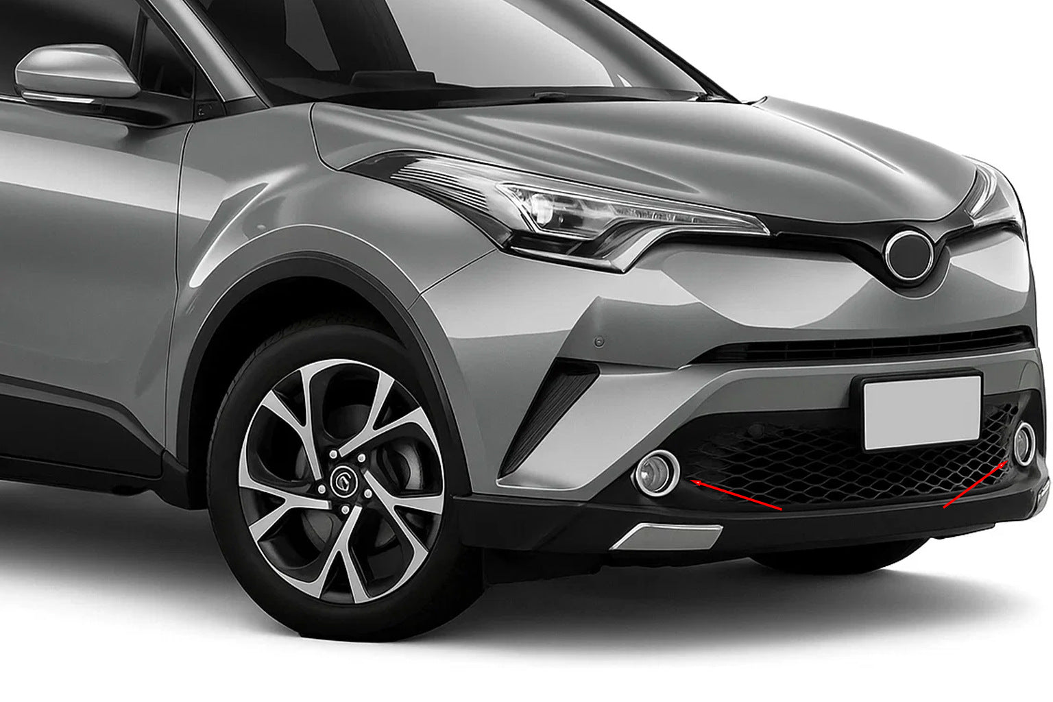 Fog light covers (2 pcs, stainless steel) for Toyota C-HR 2016-2023 - image 1